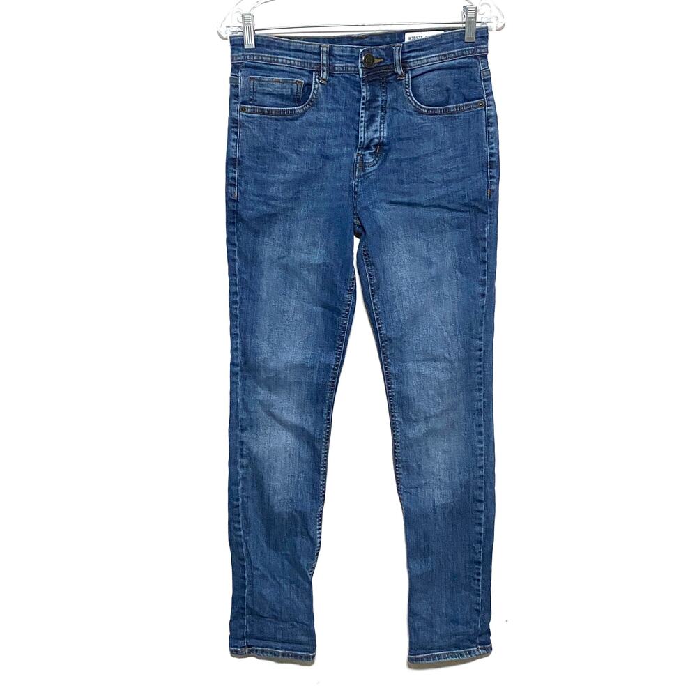 Denim Co Est 1969 Button Fly Slim Leg Jeans Blue Denim Mens 30 x 32 Stretch